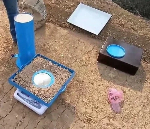 Control de compactación con cono de arena en obra